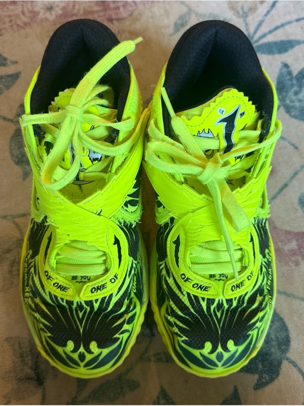 LaMelo Ball Puma Neon Yellow and Black Kids Basketball Sneaker